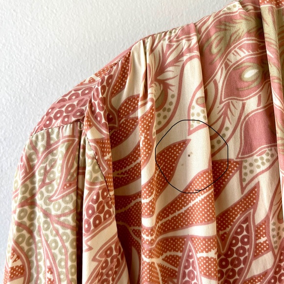 Natalie Martin 100% Silk Long Robe Size M Printed Tie Waist - quiet luxury chic - Picture 13 of 15